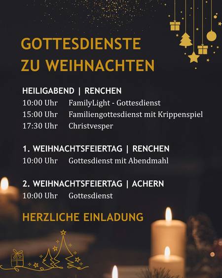 Plakat: Weihnachtsgottesdienste
